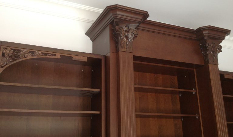 Custom bookcase header